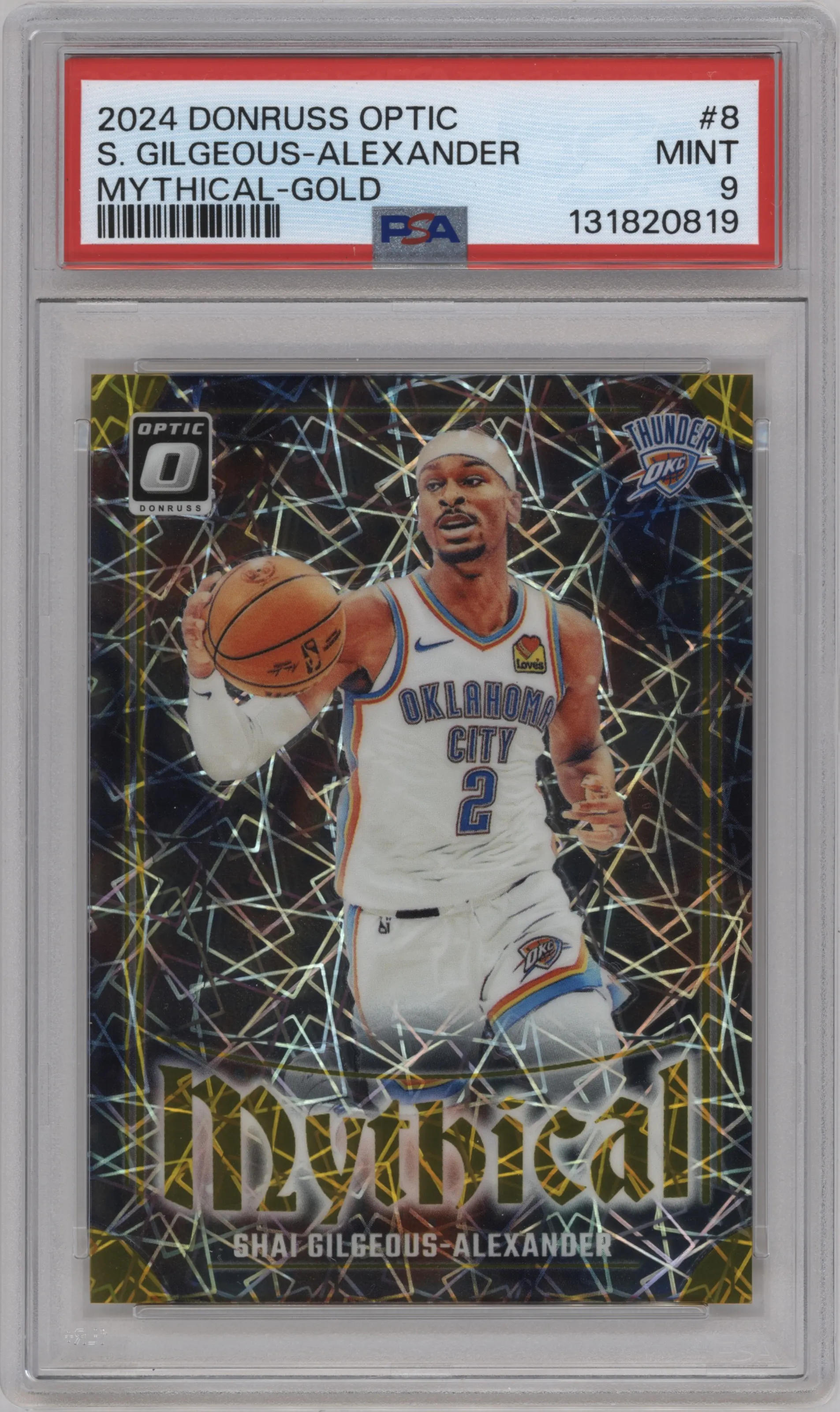 2024 Donruss Optic Mythical Shai Gilgeous-Alexander Gold #8 PSA 9