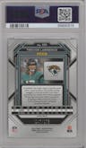 Trevor Lawrence  from the 2022 Panini Prizm set featuring a Hyper  parallel graded by PSA and given an overall grade of 10.