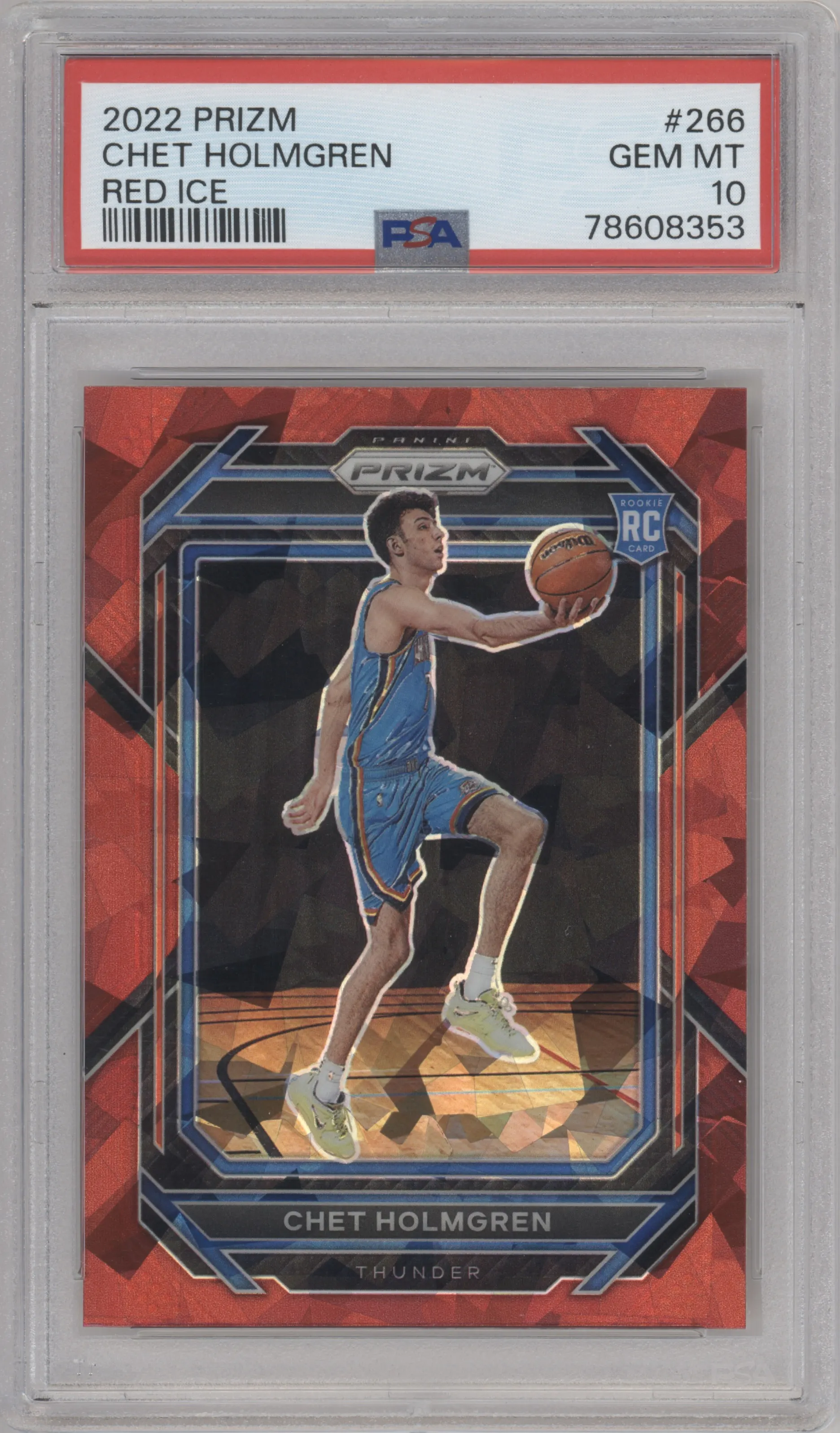 2022 Panini Prizm Chet Holmgren Red Ice PSA 10