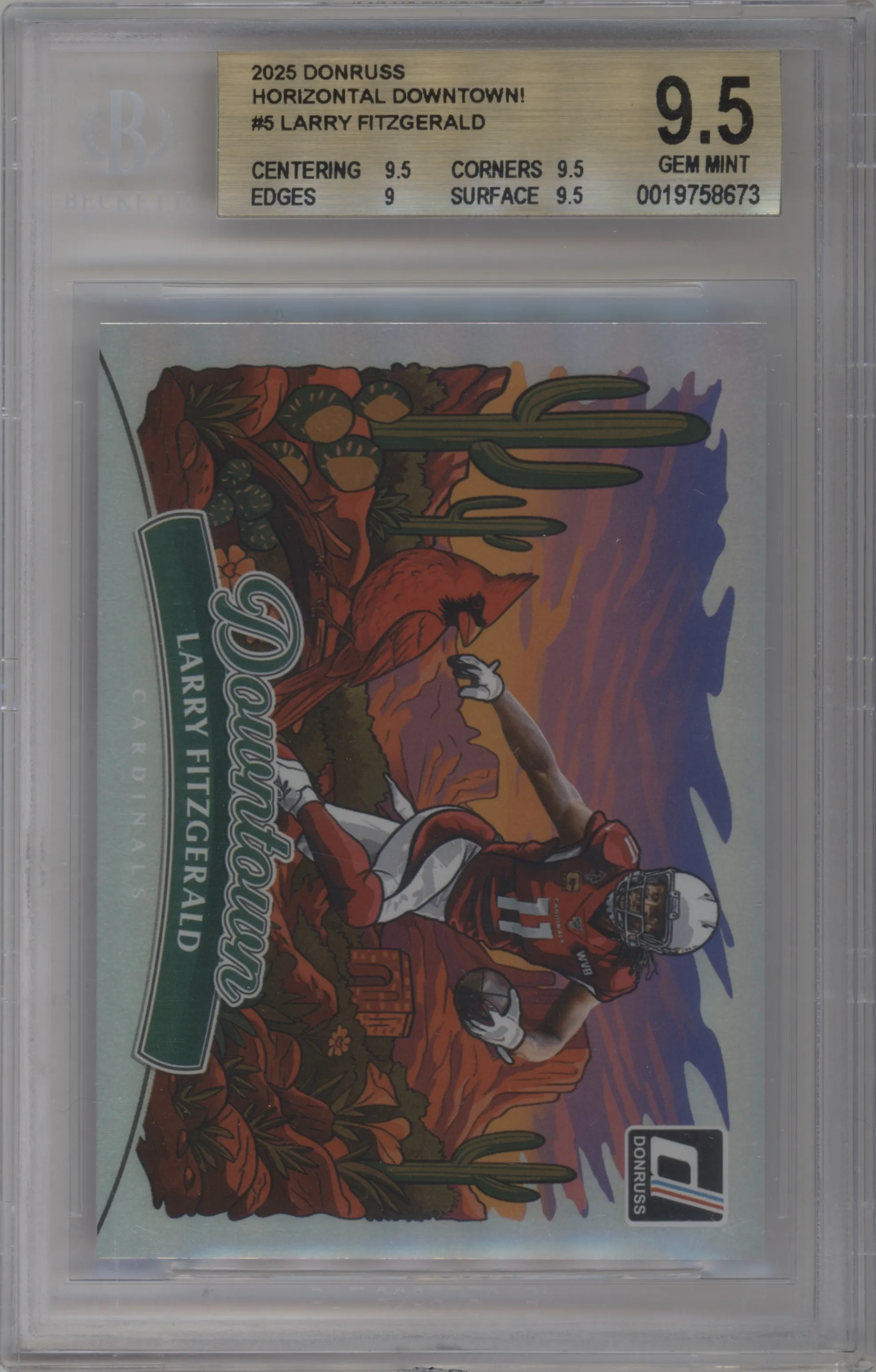 2025 Panini Donruss Downtown Horizontal Larry Fitzgerald #5 BGS 9.5