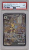 Alakazam ex from the 2023 Pokemon SV set graded by PSA and given an overall grade of 9.
