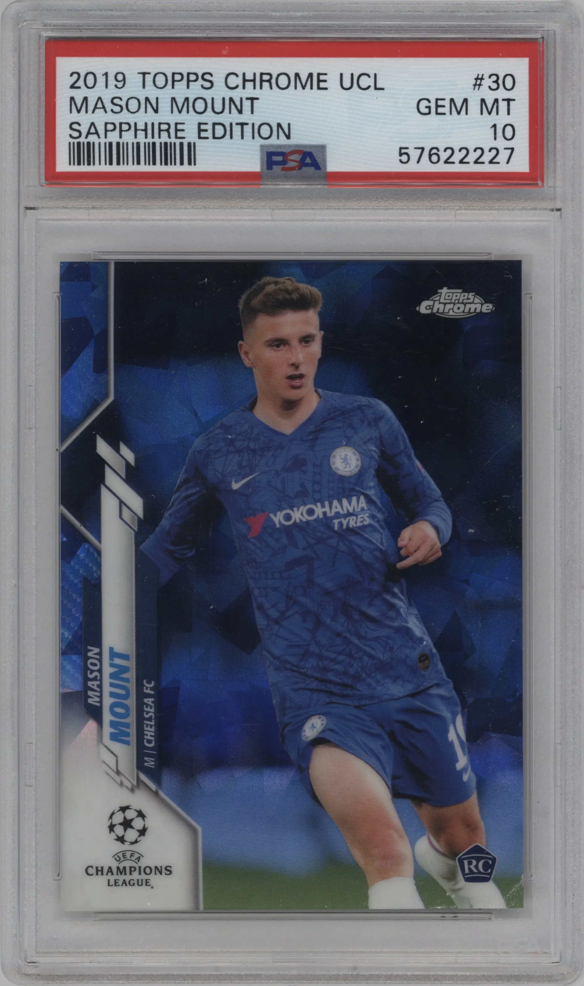 2019 Topps Chrome Sapphire Edition UEFA Champions League Mason Mount PSA 10