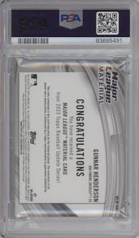Gunnar Henderson from the 2023 Topps Update set graded by PSA and given an overall grade of 10.