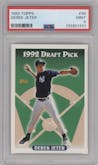 Derek Jeter from the 1993 Topps set graded by PSA and given an overall grade of 9.