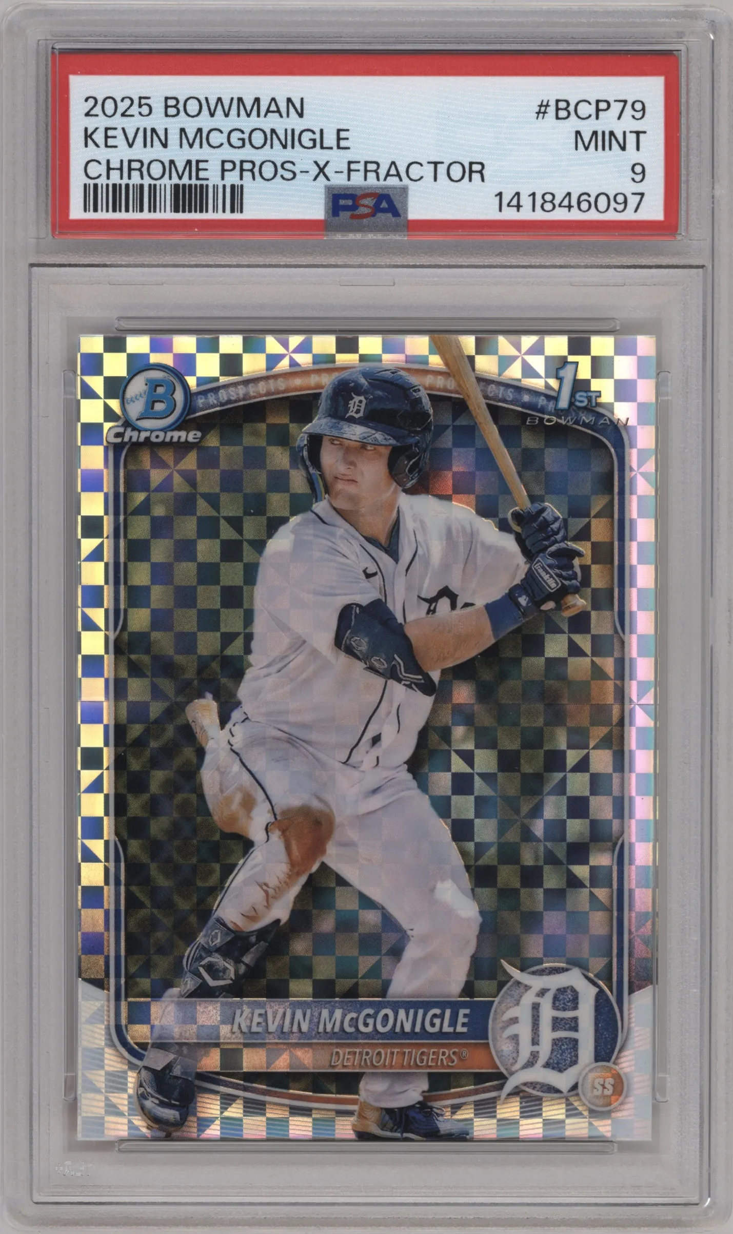 2025 Bowman Chr.Pros Kevin McGonigle X-Fractor #BCP-79 PSA 9