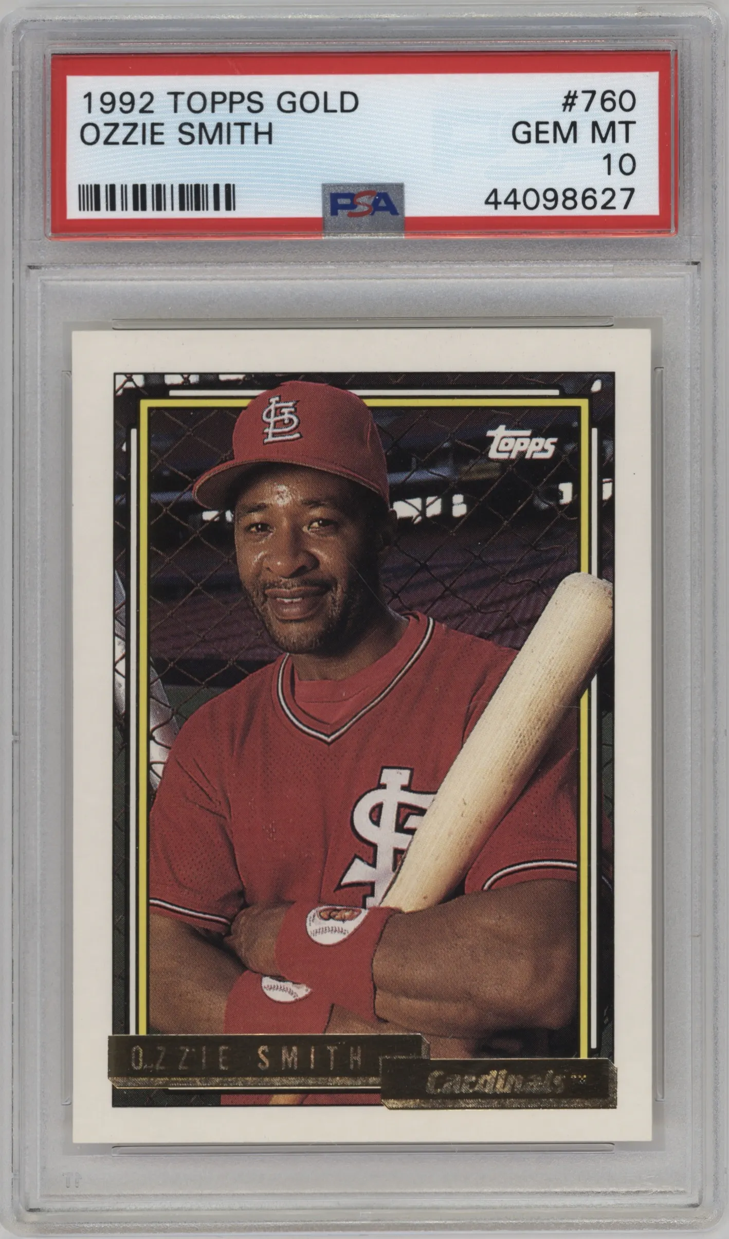 1992 Topps Ozzie Smith Gold #760 PSA 10