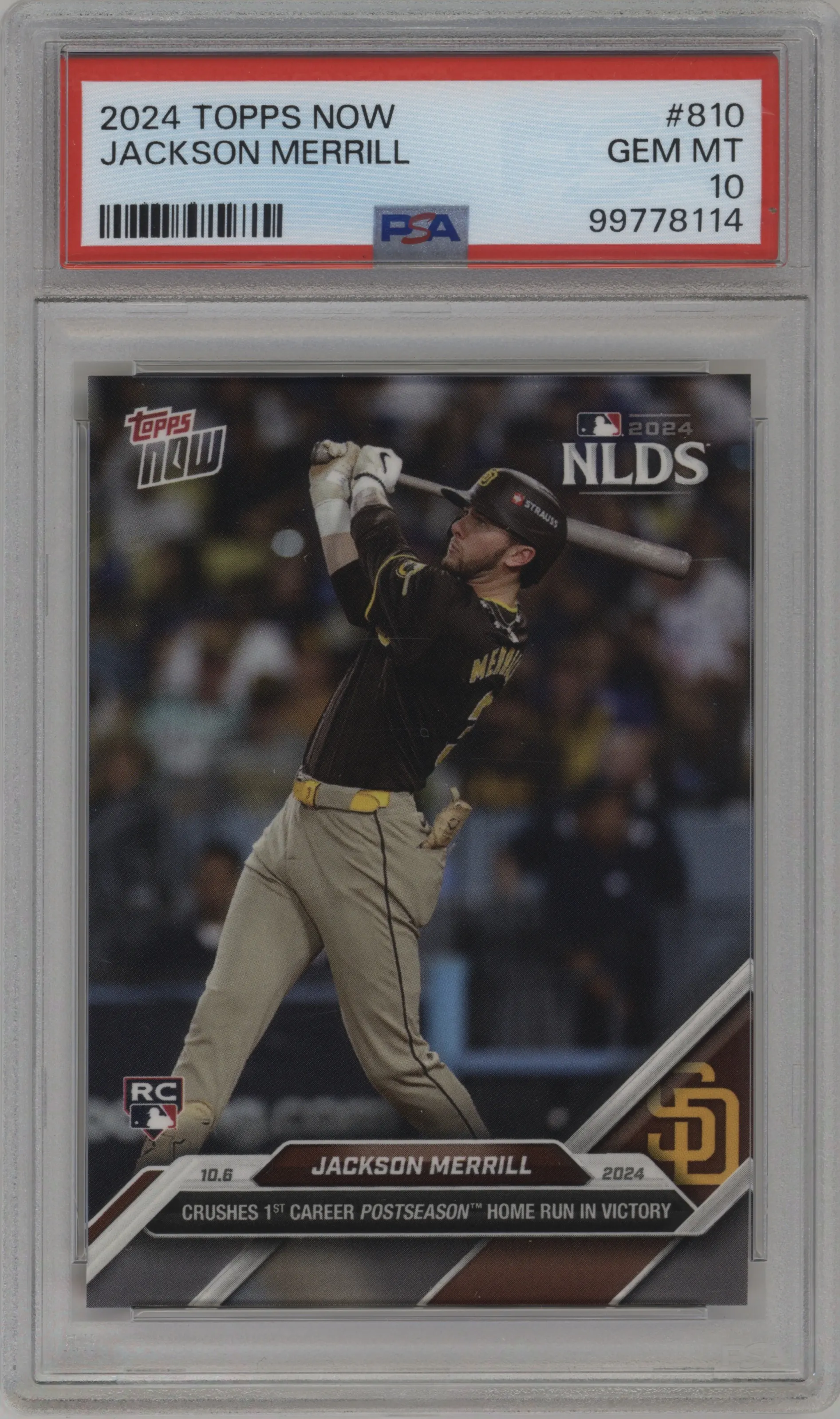 2024 Topps Now Jackson Merrill PSA 10