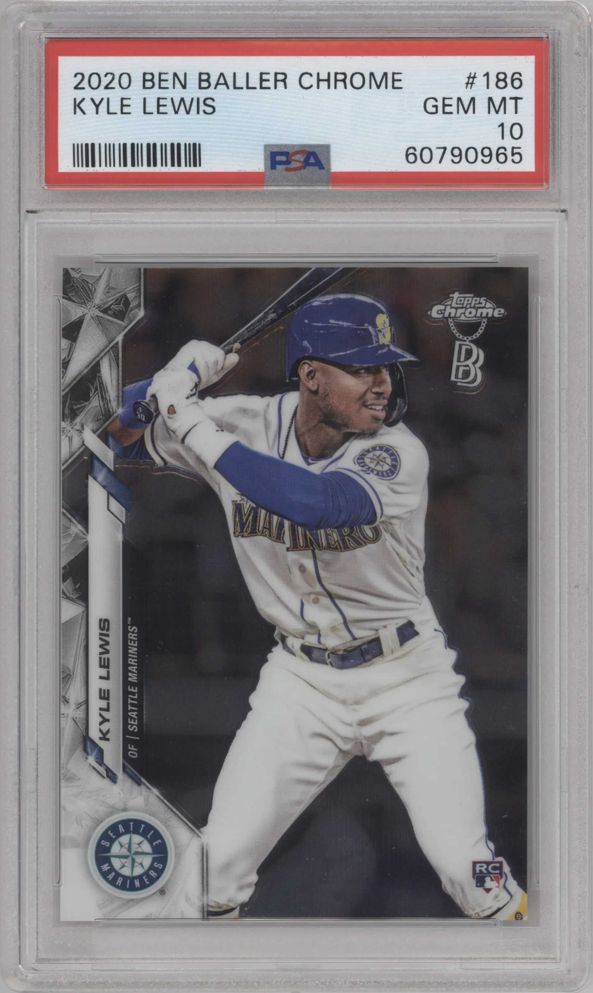 2020 Topps Chrome Ben Baller Edition Kyle Lewis PSA 10