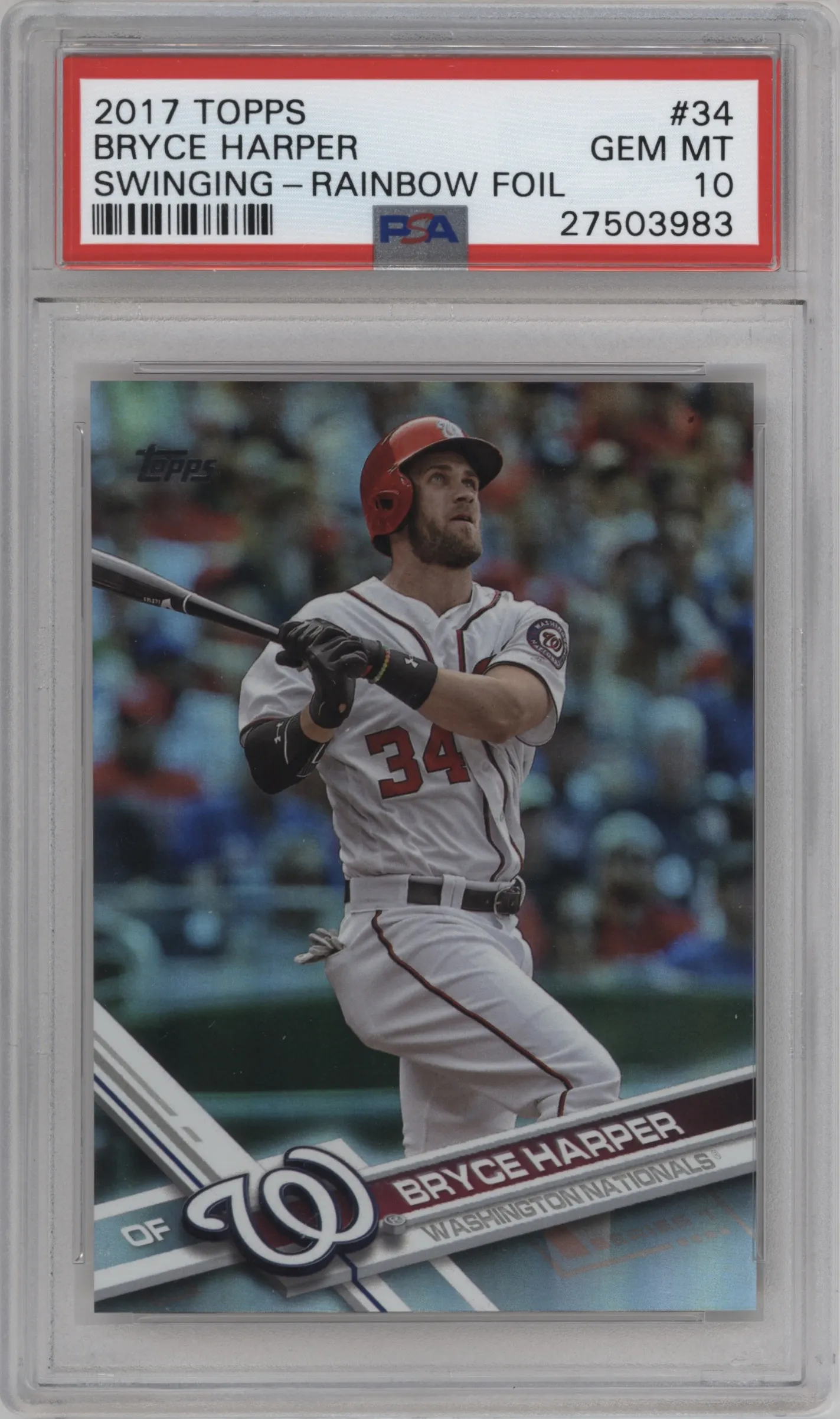 2017 Topps Series 1 Bryce Harper Rainbow Foil PSA 10