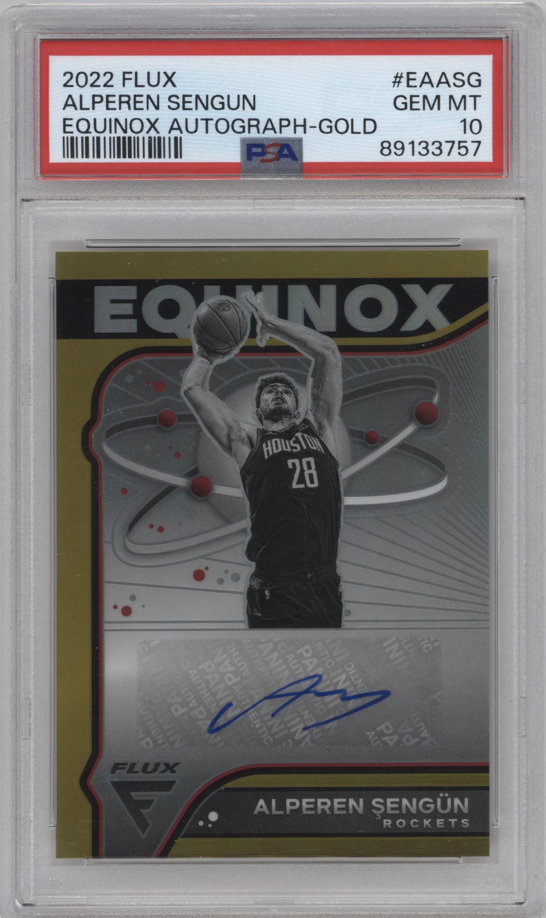 2022 Panini Flux Equinox Auto Alperen Sengun Gold PSA 10