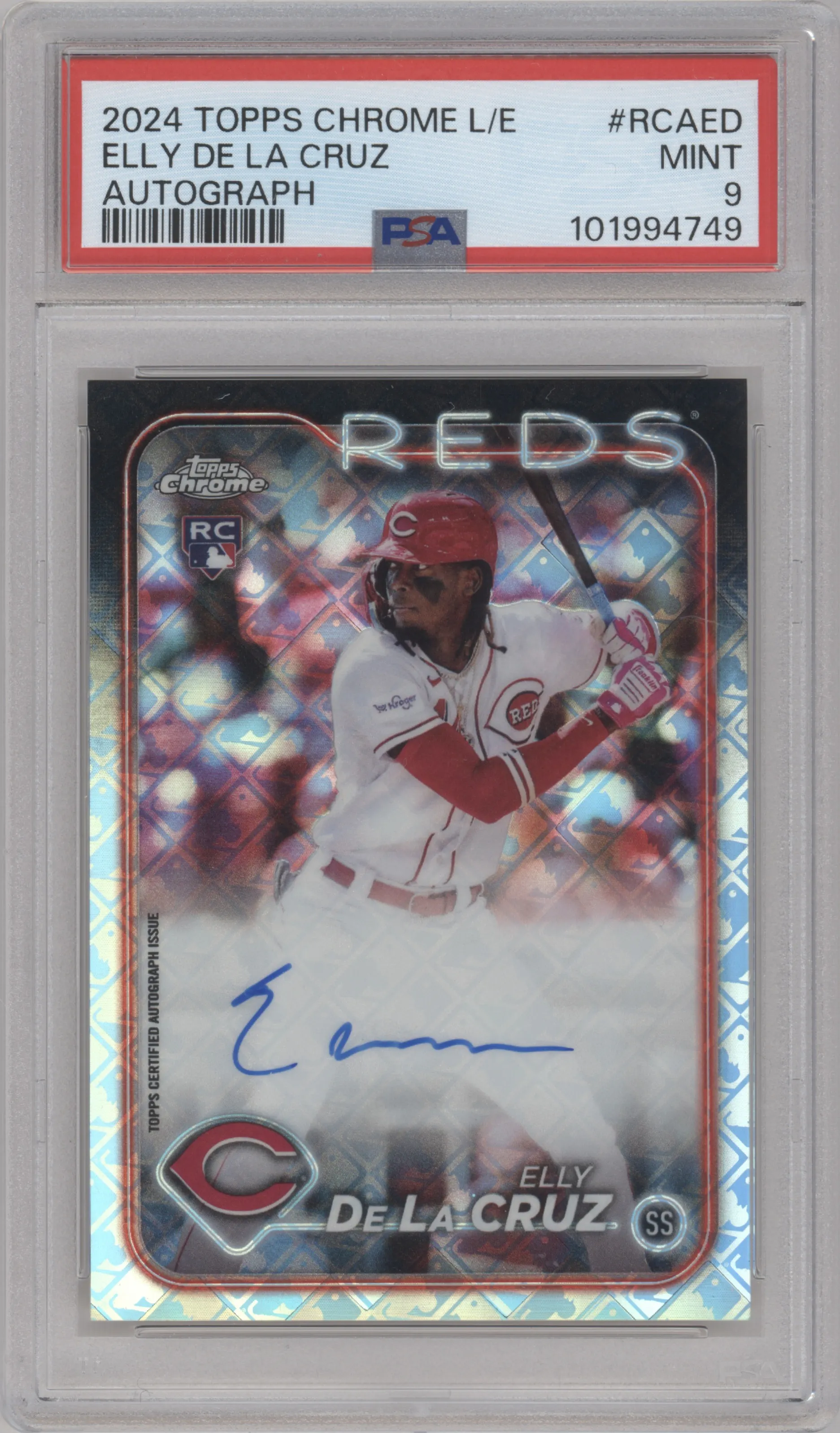 2024 Topps Chrome Logofractor Ref.Chr.Auto Elly De La Cruz #RCA-ED PSA 9