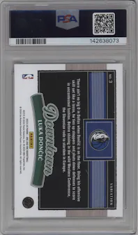 Luka Doncic from the 2023-24 Panini One and One set graded by PSA and given an overall grade of 9.