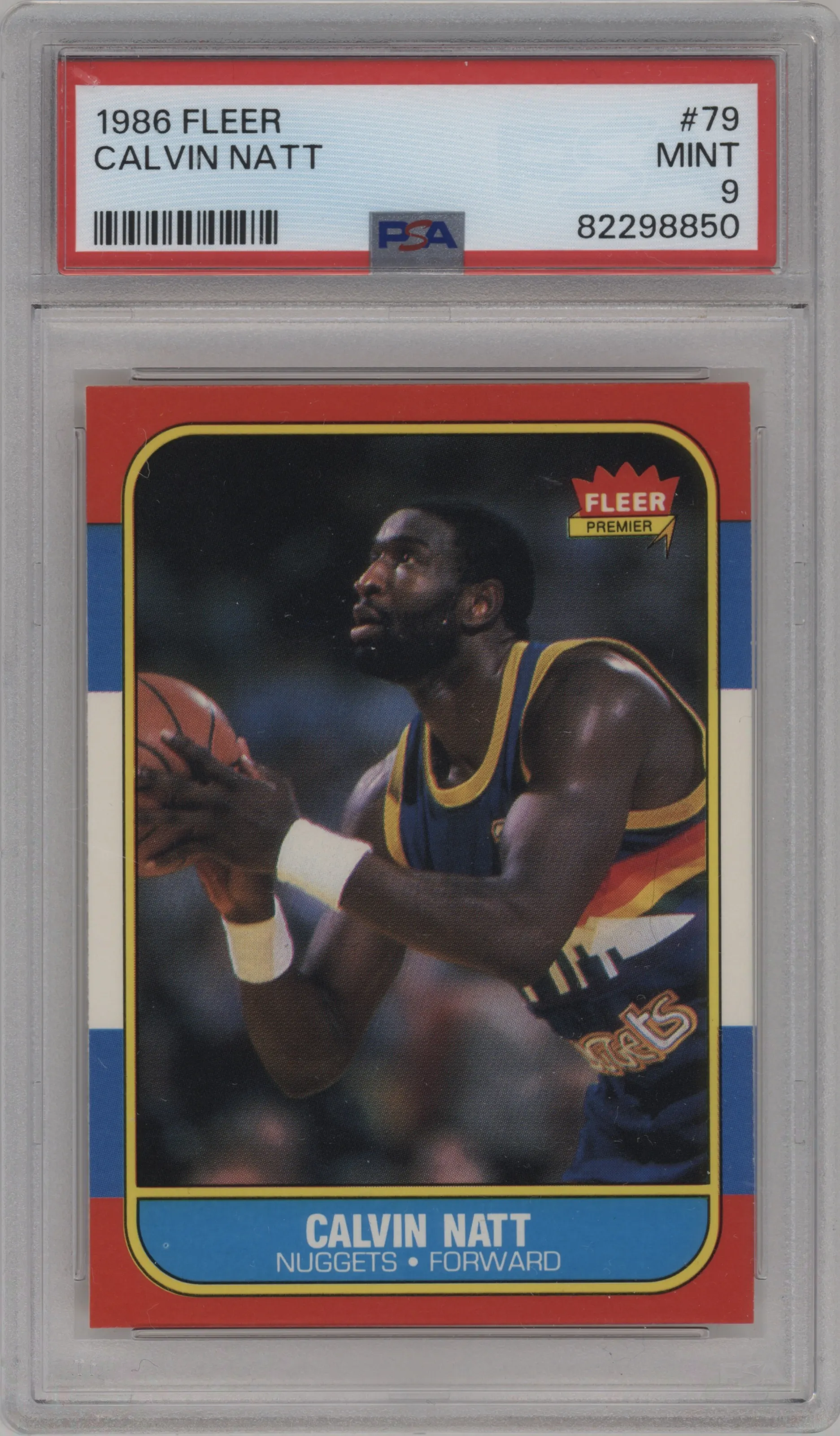 1986 Fleer Calvin Natt PSA 9