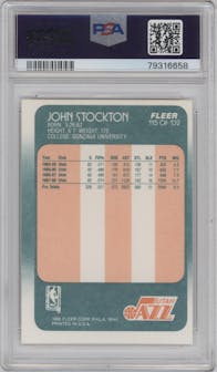 John Stockton from the 1988-89 Fleer set graded by PSA and given an overall grade of 7.