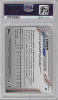 Bo Bichette from the 2020 Topps Series 1 set graded by PSA and given an overall grade of 10.