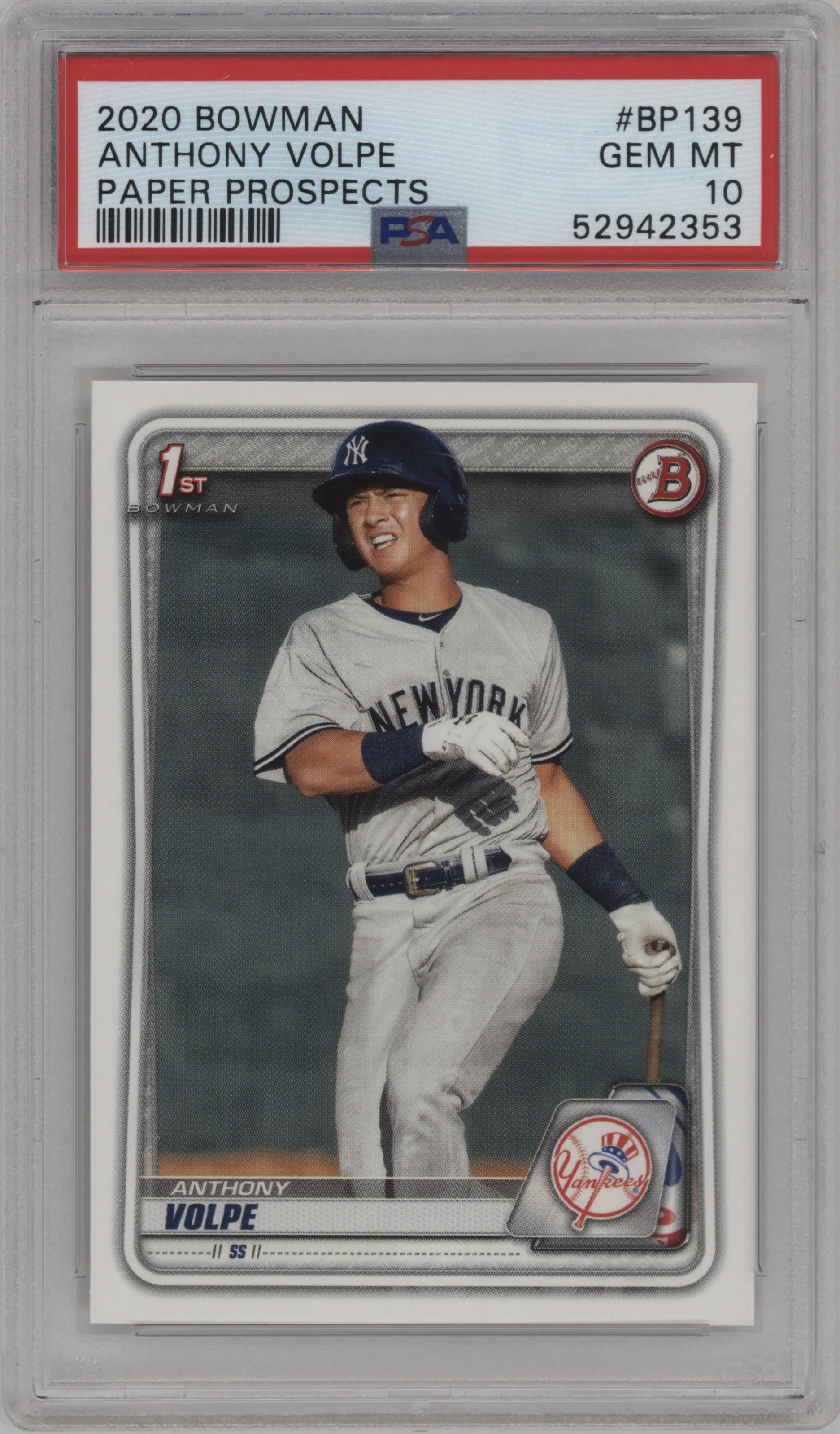 2020 Bowman Prospect Anthony Volpe PSA 10