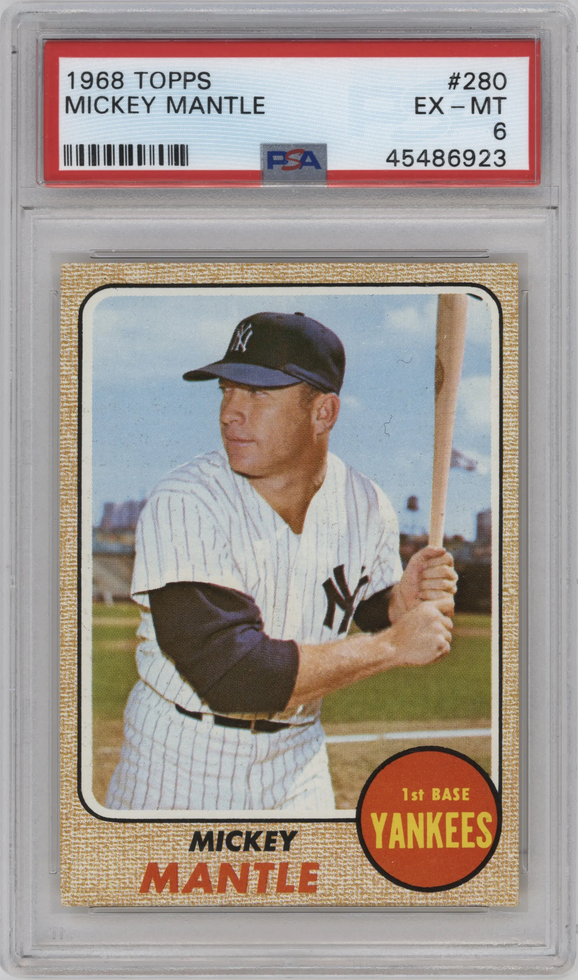 1968 Topps Mickey Mantle #280 PSA 6