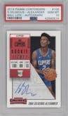 Shai Gilgeous-Alexander from the 2018-19 Panini Contenders set graded by PSA and given an overall grade of 10.