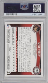 Mike Trout  from the 2011 Topps Update set graded by PSA and given an overall grade of 9.