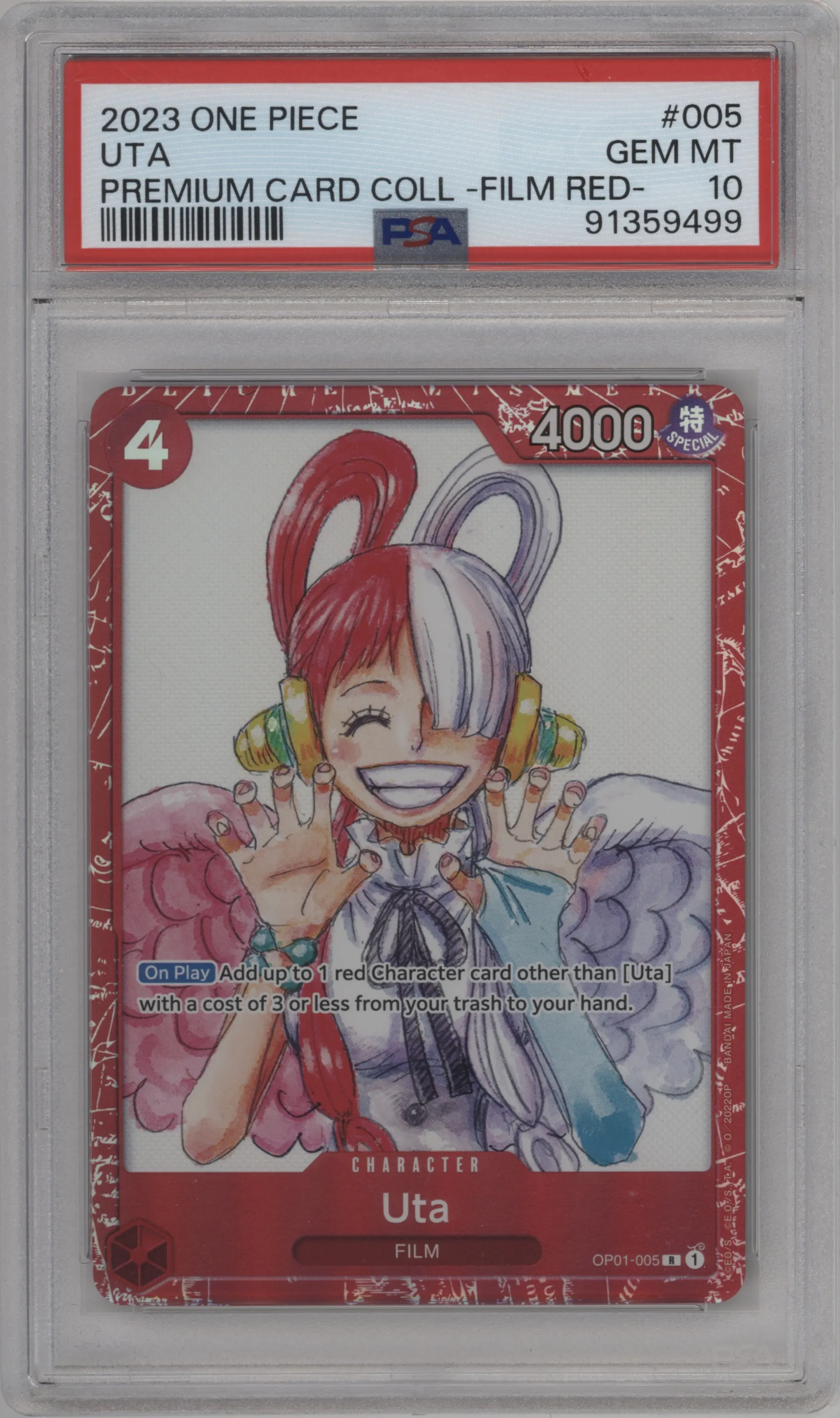 2023 One Piece PC Coll. FILM RED Ed. Uta PSA 10