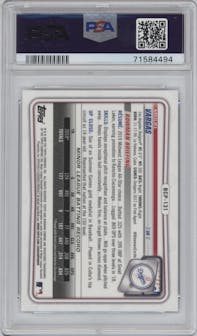 Miguel Vargas from the 2020 Bowman set graded by PSA and given an overall grade of 10.