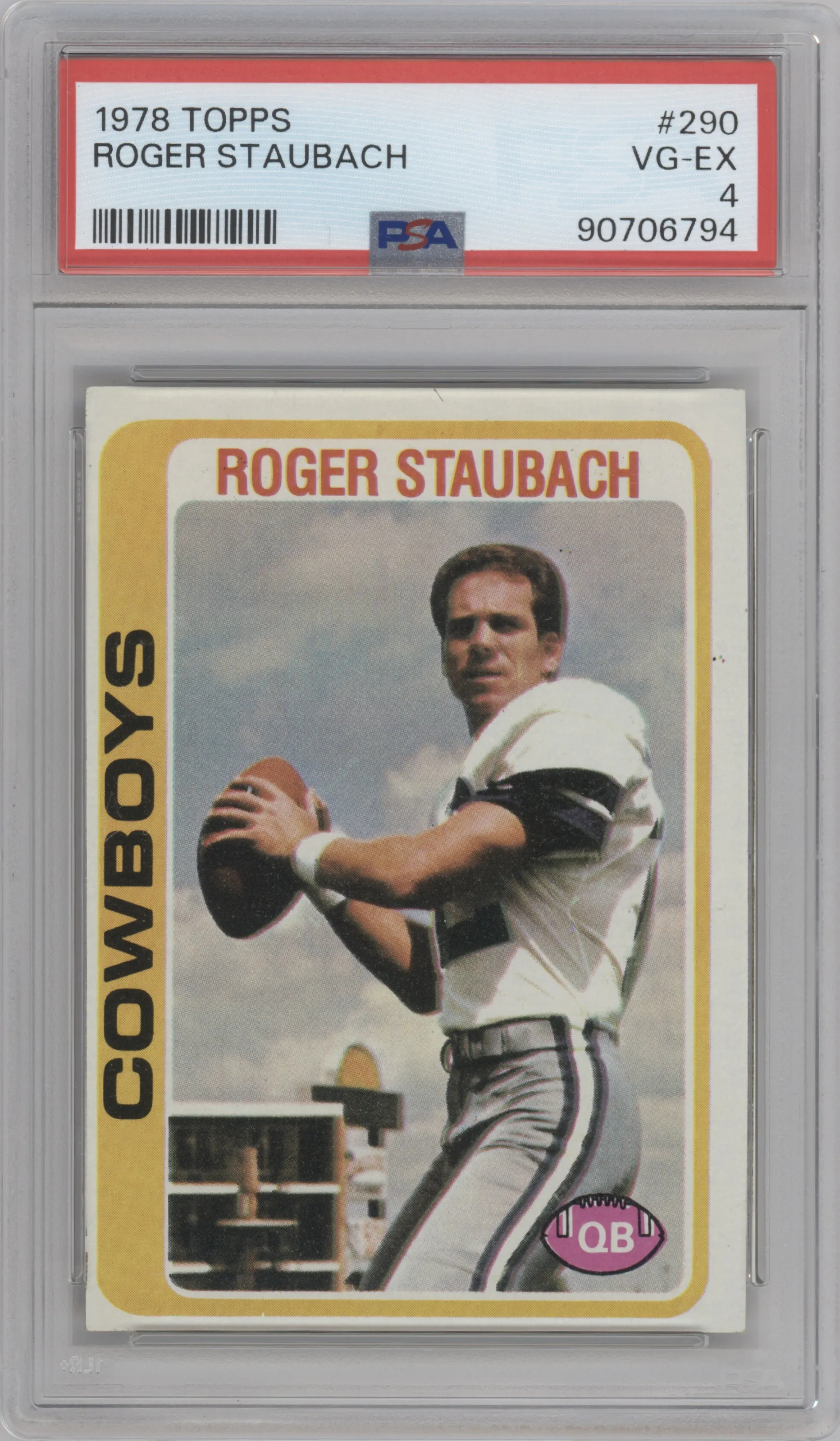 1978 Topps Roger Staubach PSA 4