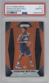 Donovan Mitchell from the 2017-18 Panini Prizm  set featuring a Orange Prizm parallel graded by PSA and given an overall grade of 10.