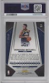 Donovan Mitchell from the 2017-18 Panini Prizm  set featuring a Orange Prizm parallel graded by PSA and given an overall grade of 10.