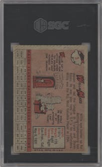 Willie Mays from the 1958 Topps set graded by SGC and given an overall grade of 4.