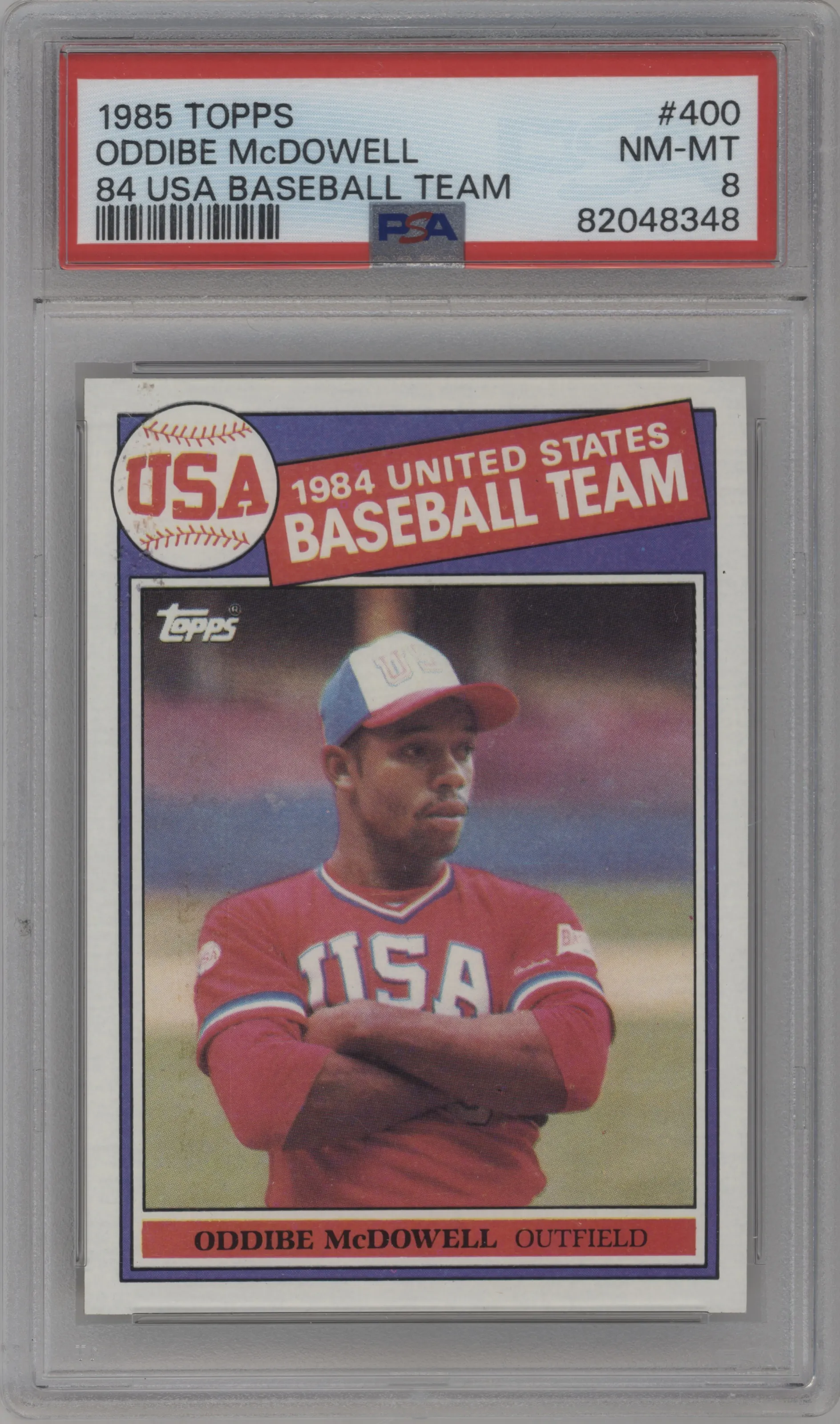 1985 Topps Oddibe McDowell PSA 8