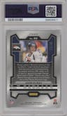 John Elway from the 2023 Panini Prizm set featuring a No Huddle Blue parallel graded by PSA and given an overall grade of 9.