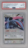 Salamence LV X from the 2009 Pokemon Platinum set graded by PSA and given an overall grade of 8.