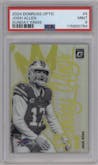 Josh Allen from the 2024 Donruss Optic set graded by PSA and given an overall grade of 9.