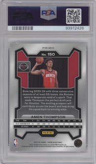 Amen Thompson from the 2023-24 Panini Prizm set featuring a Hyper Prizm parallel graded by PSA and given an overall grade of 10.