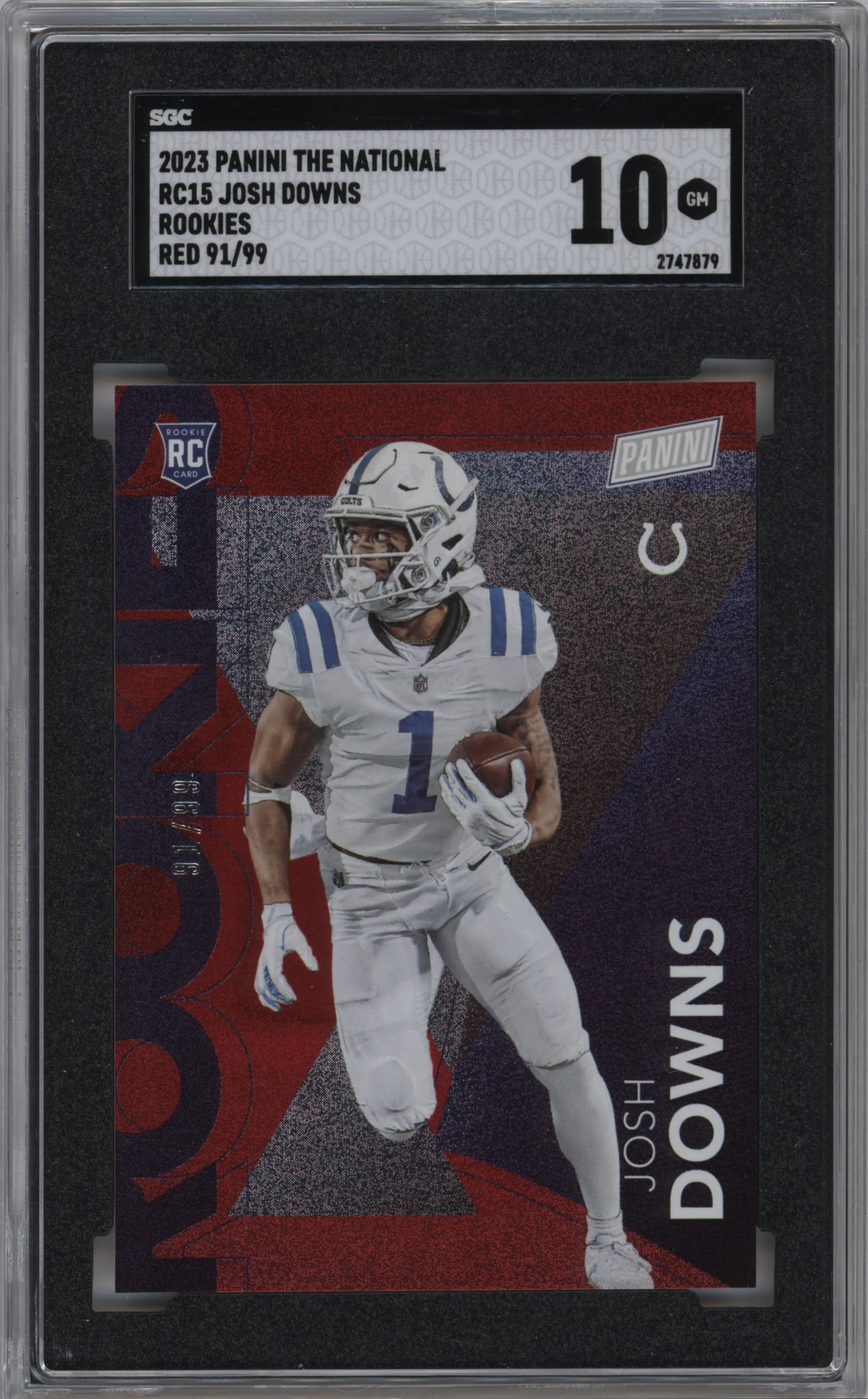 2023 Panini The National VIP Rookies Josh Downs Red SGC 10