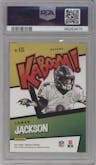Lamar Jackson from the 2021 Panini Absolute set graded by PSA and given an overall grade of 9.