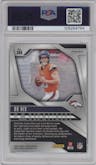 Bo Nix from the 2024 Panini Prizm set featuring a Silver Prizm parallel graded by PSA and given an overall grade of 9.