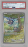 Tangela from the 2023 Pokemon SV set graded by PSA and given an overall grade of 10.