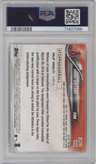 Shohei Ohtani from the 2018 Topps Update set graded by PSA and given an overall grade of 9.