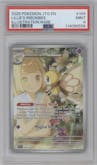Lillie's Ribombee from the 2025 Pokemon SV set graded by PSA and given an overall grade of 9.