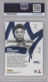 Zach Charbonnet from the 2023 Donruss Optic set featuring a Black Pandora parallel graded by PSA and given an overall grade of 10.