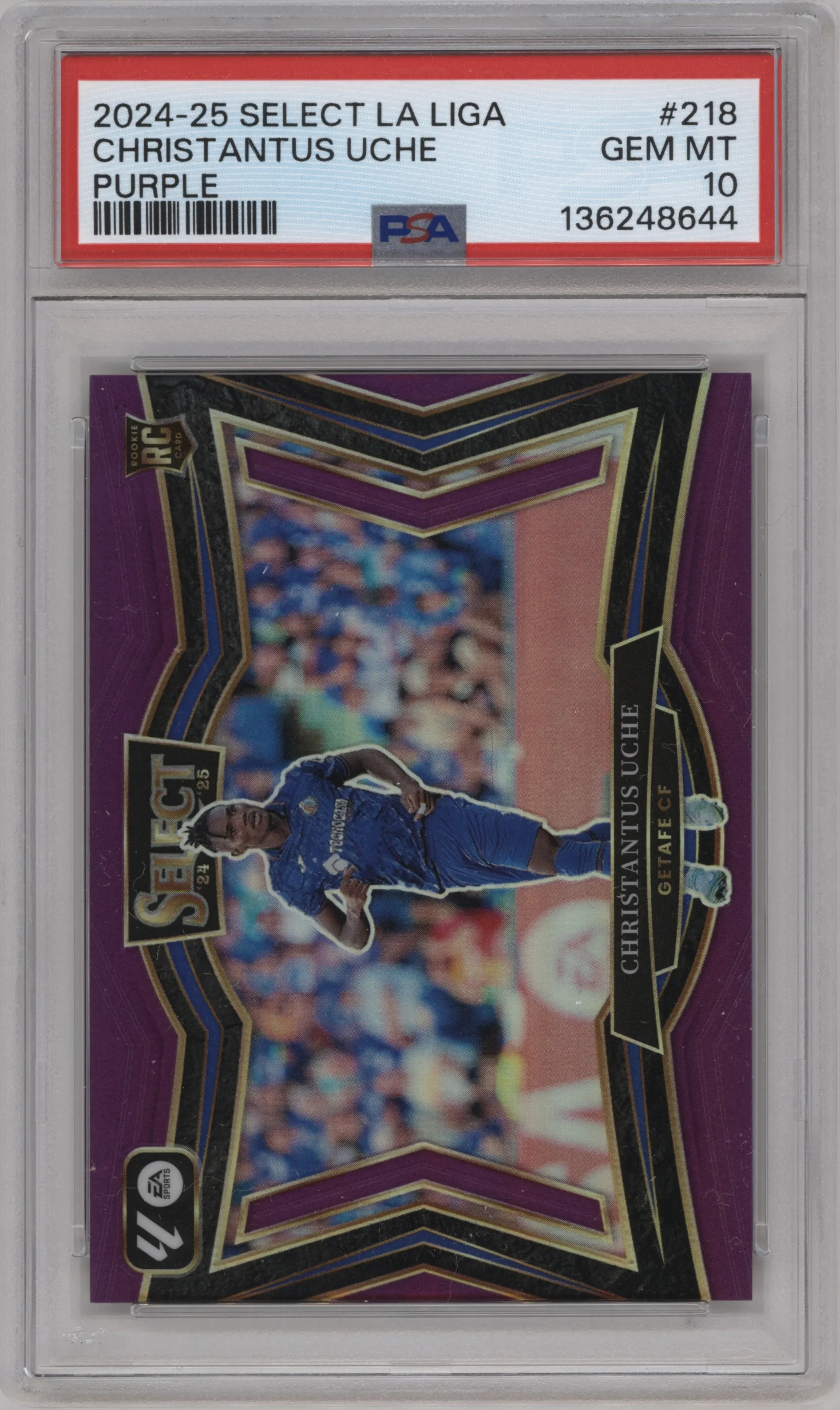 2024 Panini Select La Liga Field Lvl. Christantus Uche Purple PSA 10