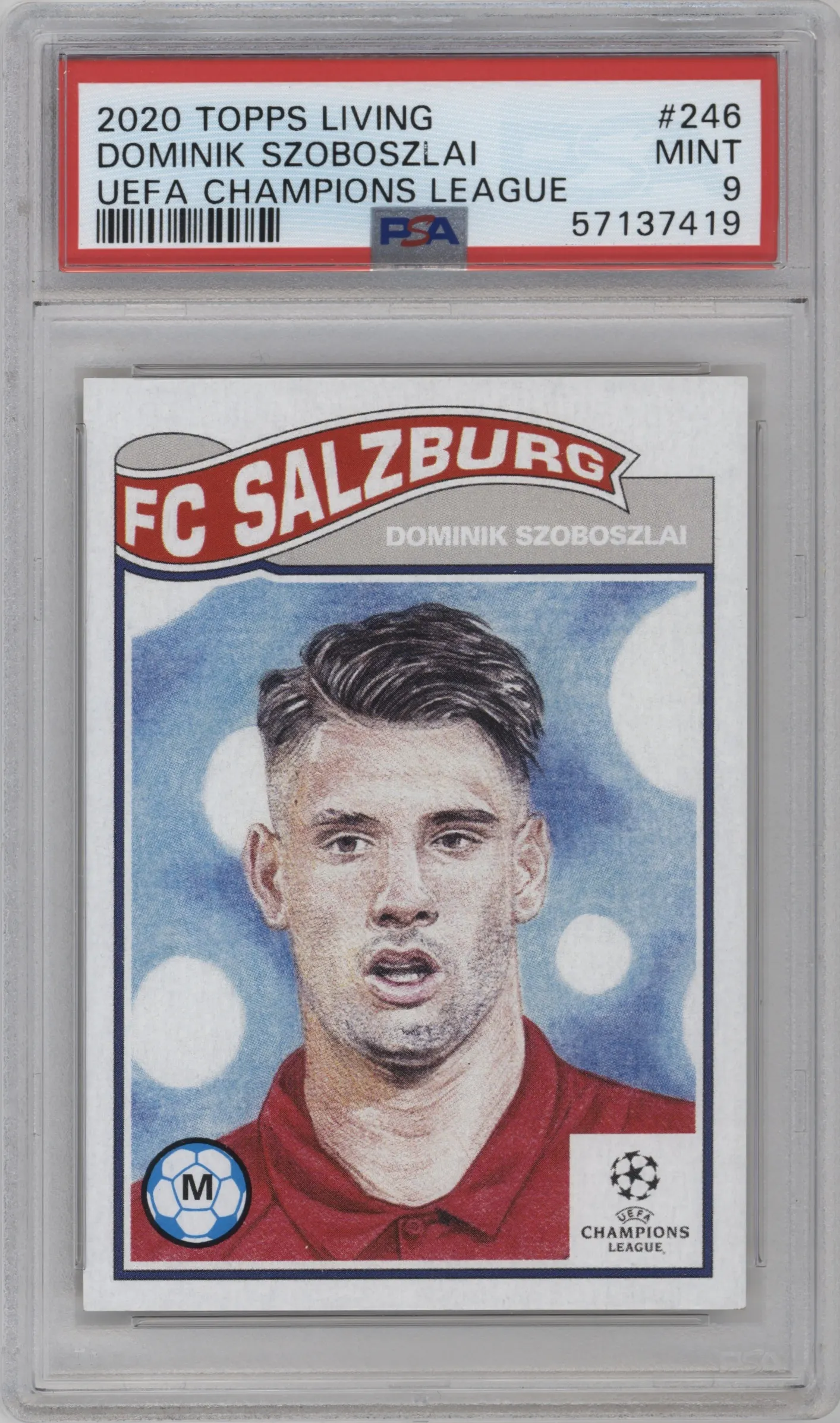 2020 Ultimate Topps Living Set UEFA CL 2020 Dominik Szoboszlai PSA 9