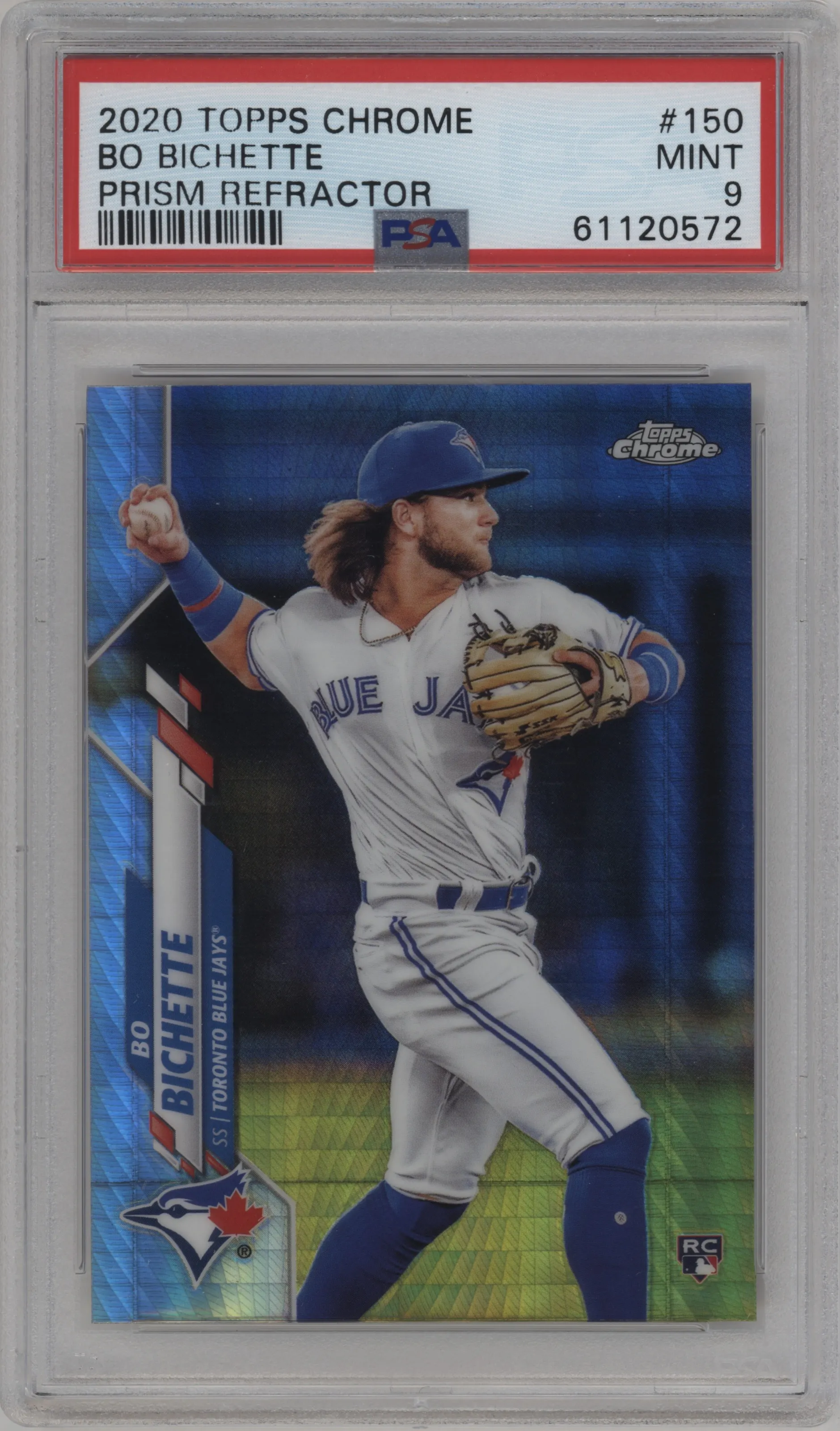 2020 Topps Chrome Bo Bichette Prism Refractor PSA 9