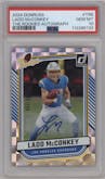 Ladd McConkey from the 2024 Donruss set graded by PSA and given an overall grade of 10.