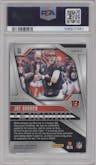 Joe Burrow from the 2024 Panini Prizm set featuring a Pandora parallel graded by PSA and given an overall grade of 9.