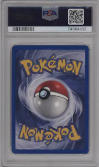 Rocket's Mewtwo from the 2000 Pokemon GH set graded by PSA and given an overall grade of 10.