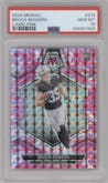 Brock Bowers from the 2024 Panini Mosaic set featuring a Pink Camo parallel graded by PSA and given an overall grade of 10.