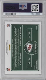 Patrick Mahomes II/Travis Kelce from the 2024 Donruss Optic set graded by PSA and given an overall grade of 10.