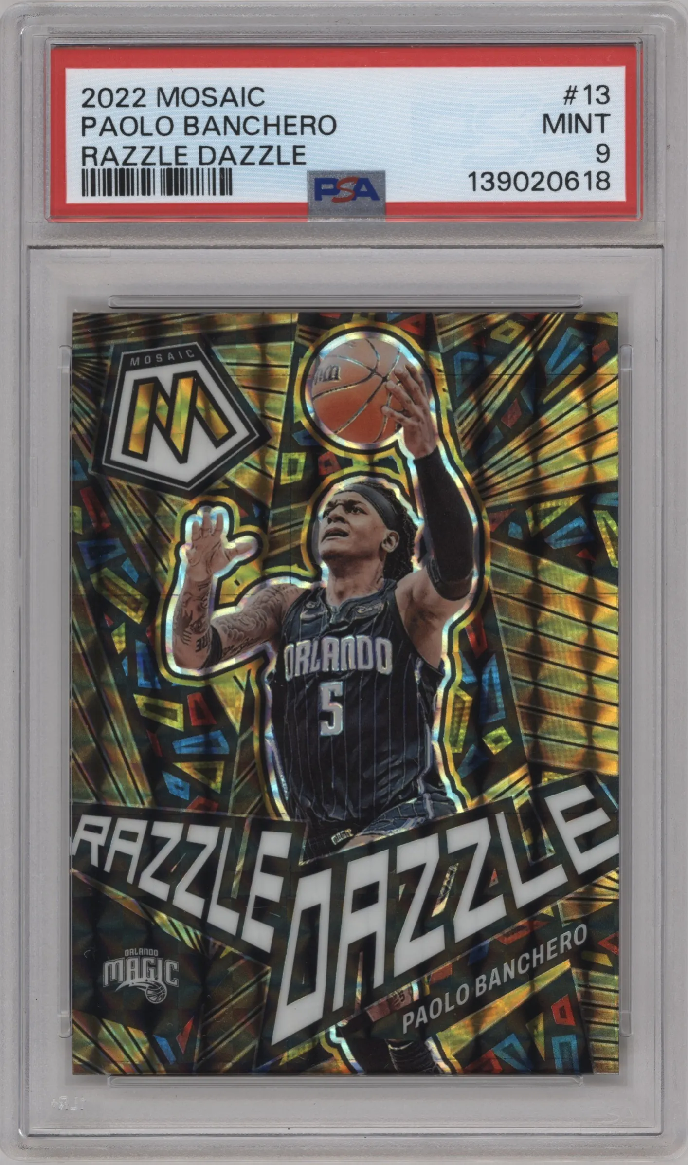 2022 Panini Mosaic Razzle Dazzle Paolo Banchero PSA 9